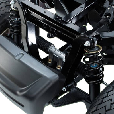 Cutaway view of front suspension.